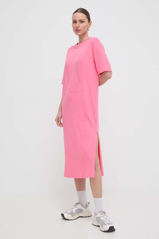 Armani Exchange vestito midi rosa 8NYAHX.YJ8XZ.NOS