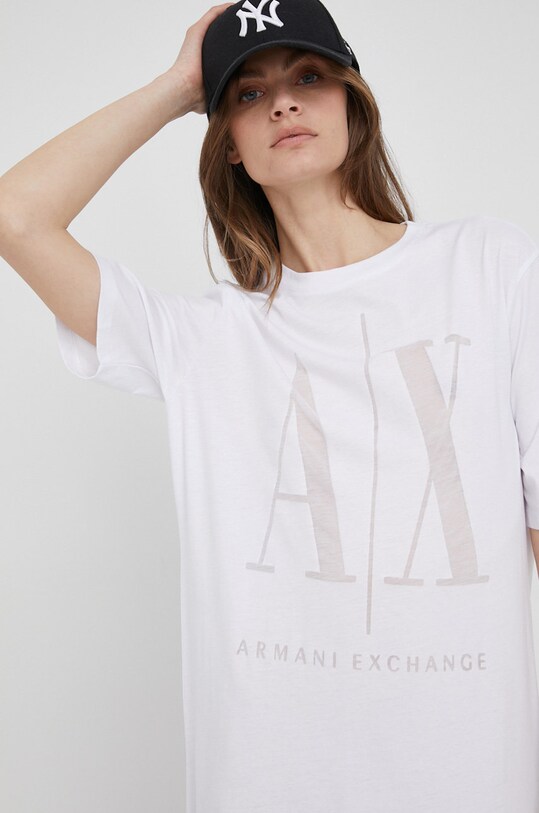 Armani Exchange rochie alb 8NYAHX.YJ8XZ.NOS