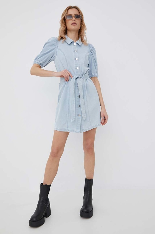 Only sukienka jeansowa z elastanem niebieski 15228105.LightBlueD
