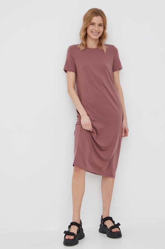 Vero Moda sukienka z elastanem bordowy 10210479.RoseBrown