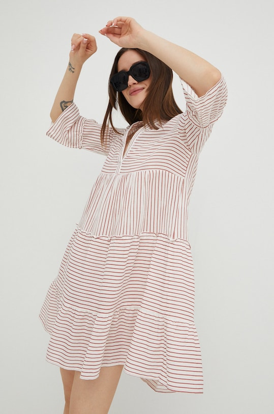 Vero Moda sukienka bawełniana biały 10225791.SnowWhit4