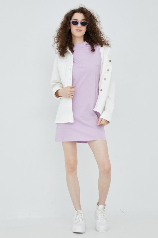 Vero Moda sukienka bawełniana 10258655.Lavendula fioletowy AA00