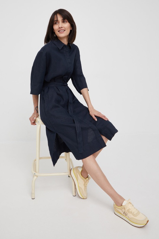 Plátěné šaty Marc O'Polo M04064521455 námořnická modř AA00