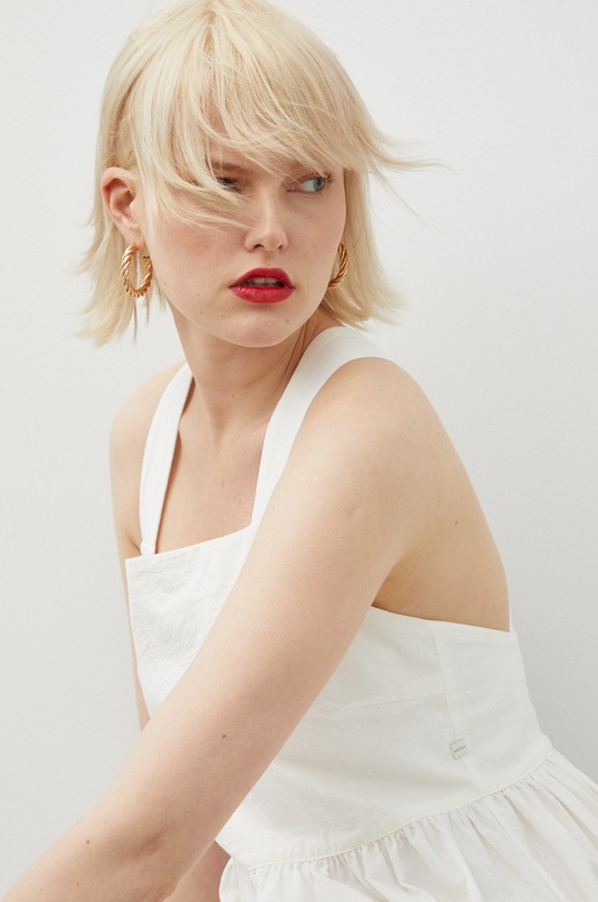 Bavlněné šaty Marc O'Polo Denim M44094521411 bílá