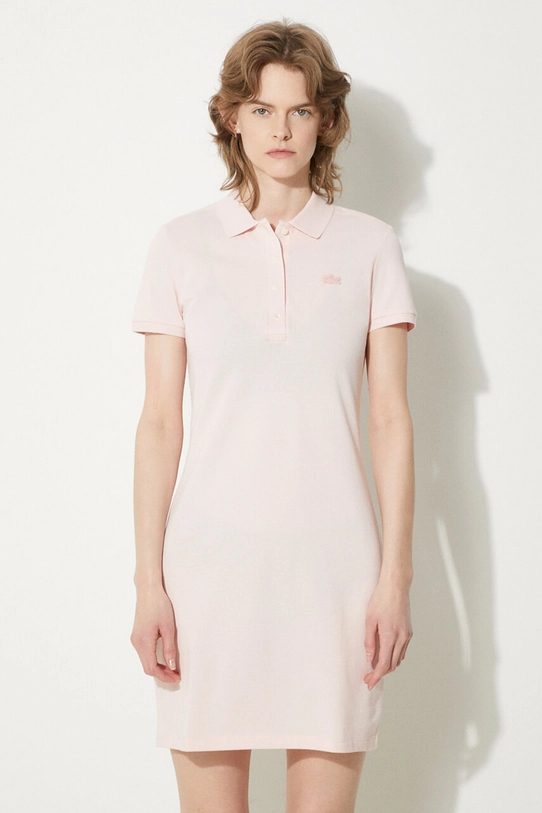 Lacoste vestito EF5473-ADY tessuto elasticizzato rosa EF5473.ADY