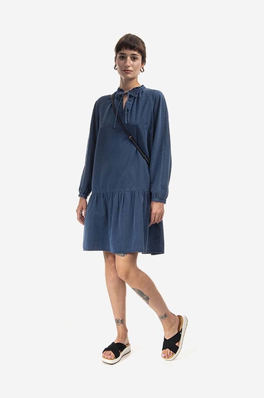 Šaty A.P.C. Robe Natalia COEYL-F05944 INDIGO WASHED bavlna tmavomodrá COEYL.F05944