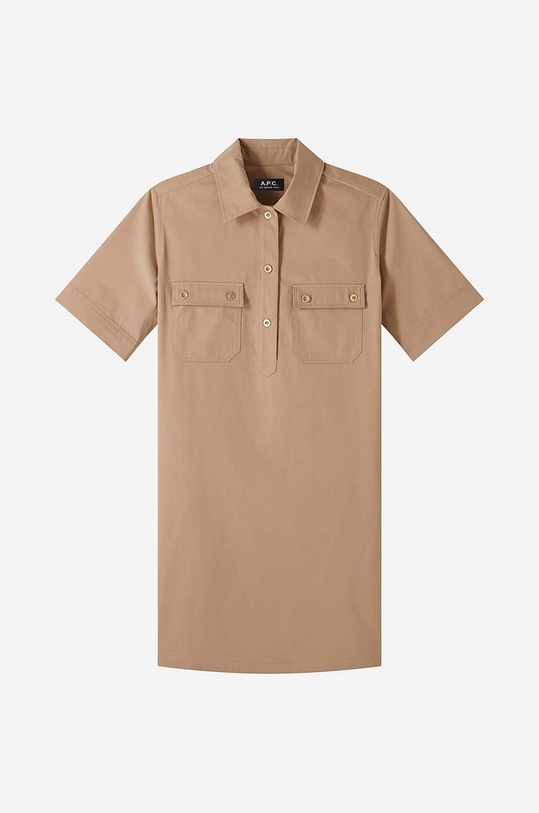 Îmbrăcăminte A.P.C. rochie din bumbac COGBM.F05953 bej