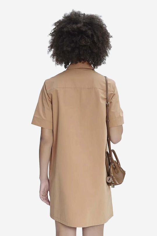 A.P.C. rochie din bumbac bej COGBM.F05953