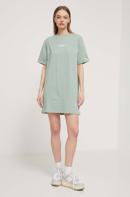 Pamučna haljina Vans zelena VN0A4RU2CJL1
