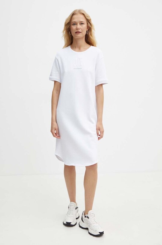 Bavlnené šaty Armani Exchange 8NYAGY.YJ68Z.NOS biela AA00