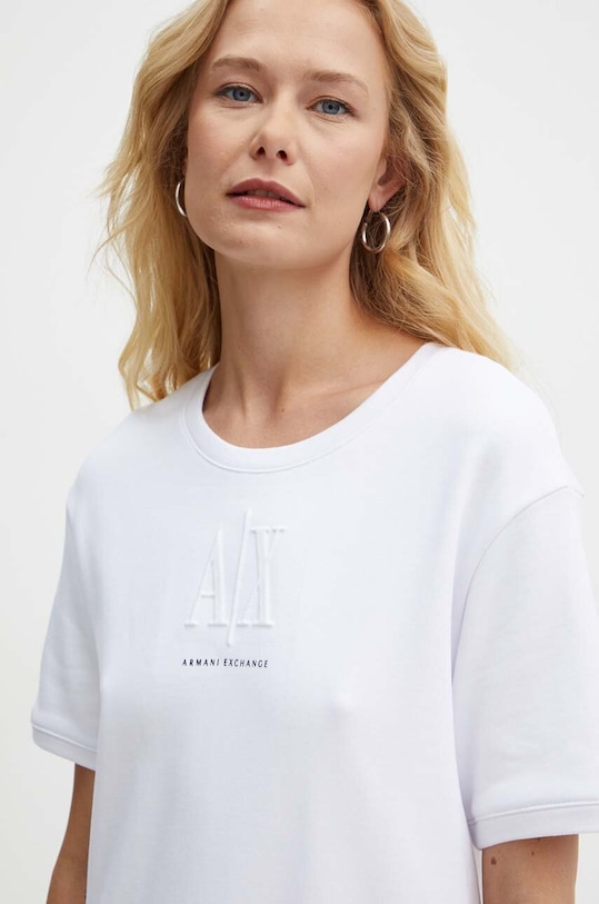Bavlnené šaty Armani Exchange biela 8NYAGY.YJ68Z.NOS