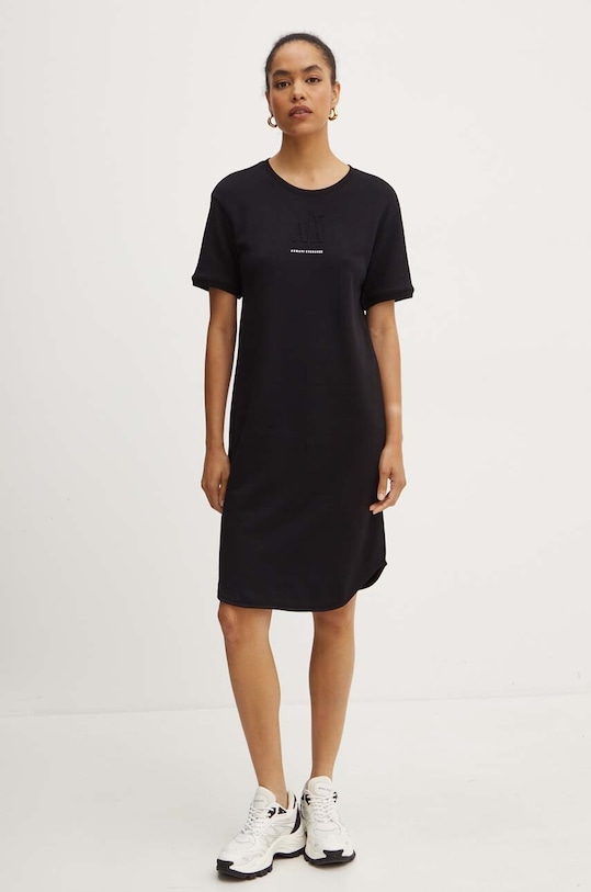 Armani Exchange rochie din bumbac 8NYAGY.YJ68Z.NOS negru AA00