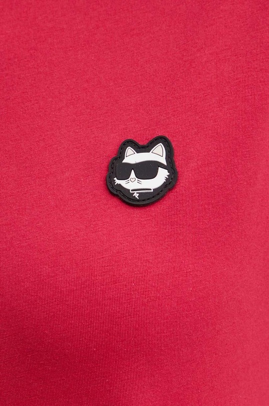 Βαμβακερό φόρεμα Karl Lagerfeld 245W1352 ροζ