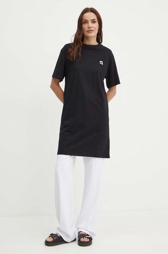 Karl Lagerfeld rochie din bumbac 245W1352 negru AA00
