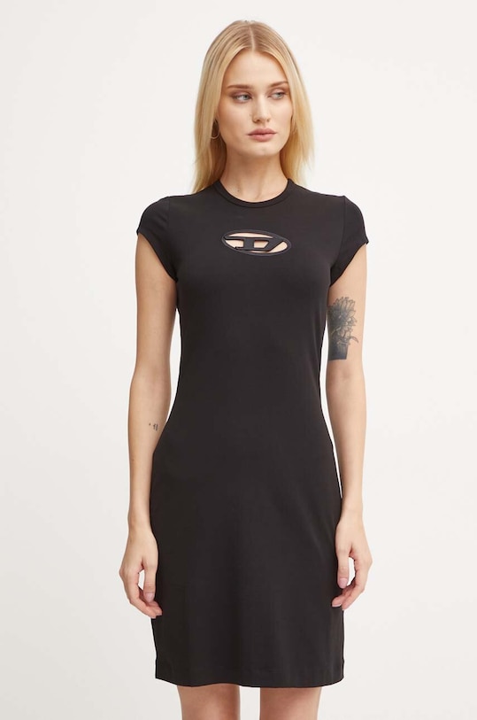 Šaty Diesel D-ANGIEL s elastanom čierna A06270.0AFAA