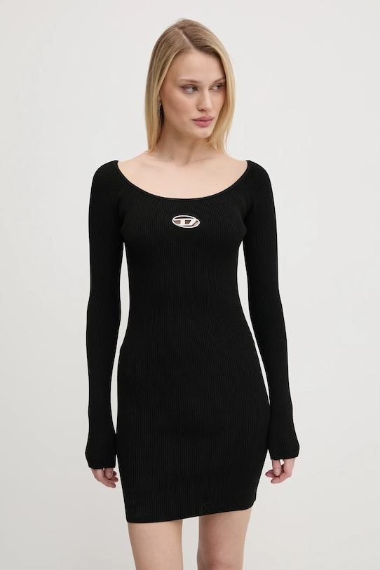 Diesel sukienka M-VERA DRESS z elastanem czarny A14188.0DLAX