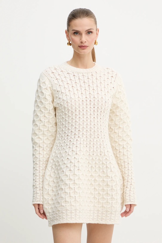 Шерстяное платье Twinset casual бежевый 252TS3160