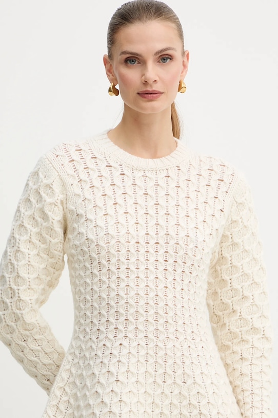 Шерстяное платье Twinset бежевый 252TS3160