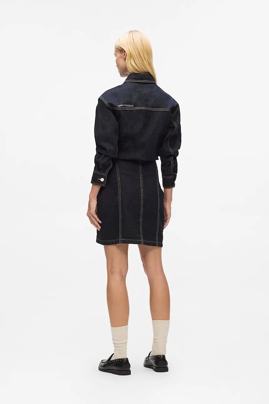 Karl Lagerfeld sukienka jeansowa IKON A4W13019 granatowy AA00
