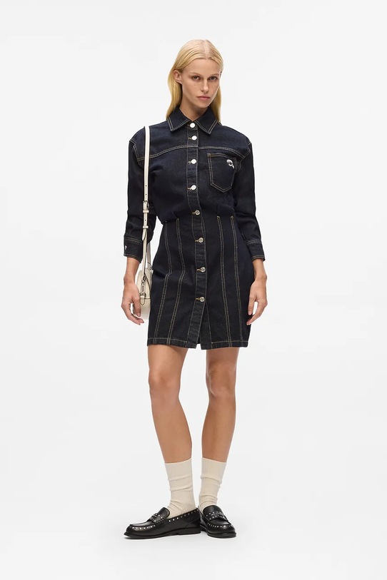 Karl Lagerfeld sukienka jeansowa IKON granatowy A4W13019