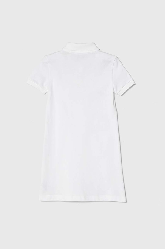 Παιδικό βαμβακερό φόρεμα Lacoste EJ2816 001 EJ2816.001 λευκό AA00