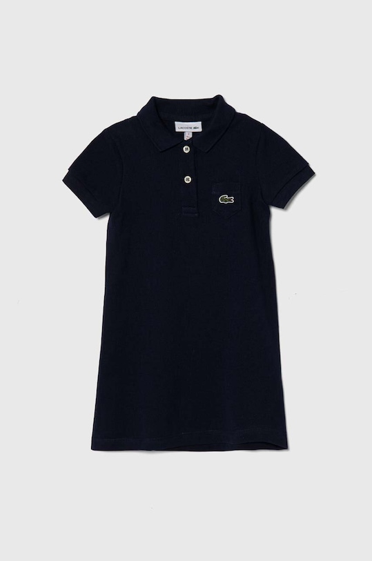 Παιδικό βαμβακερό φόρεμα Lacoste βαμβάκι σκούρο μπλε EJ2816.166