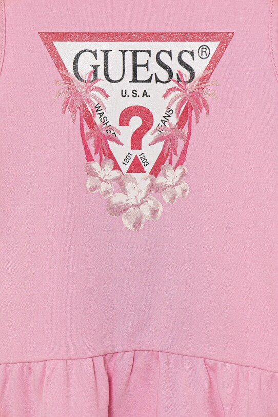 Fete Guess rochie din bumbac pentru bebeluși A4GK18.KA6W4.PPYA roz