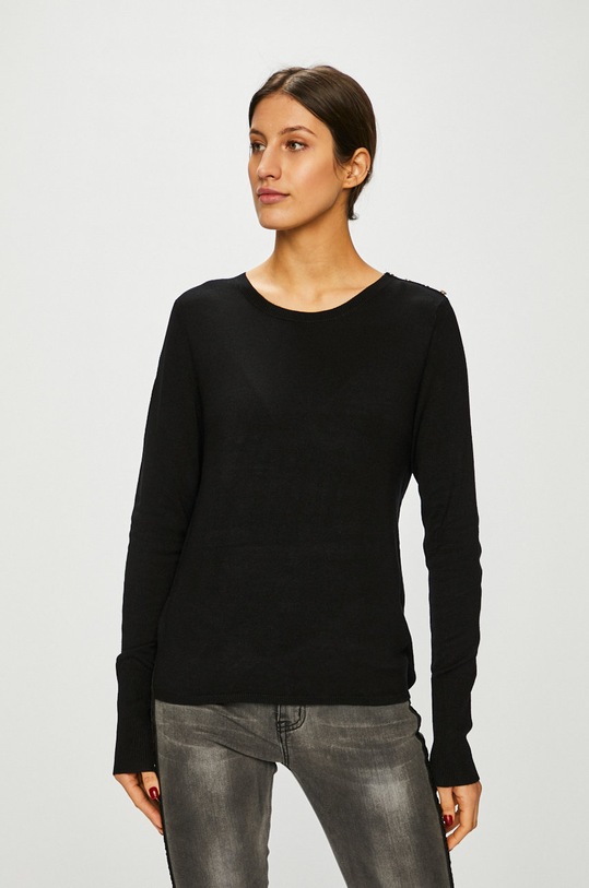 Only - Sveter okrúhly čierna 15142902