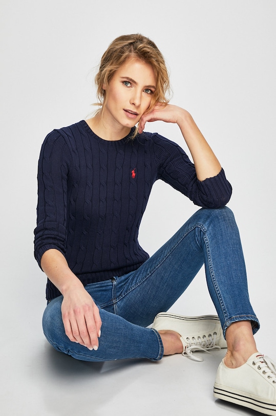 Polo Ralph Lauren - Sveter bavlna tmavomodrá 211580009007