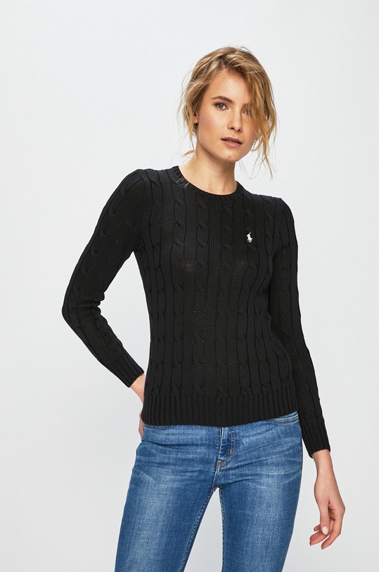 Polo Ralph Lauren pulover subtiri negru 211580009046