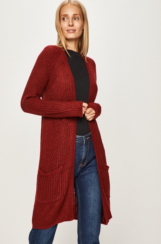 Only - Kardigan propínací burgundské 15165076