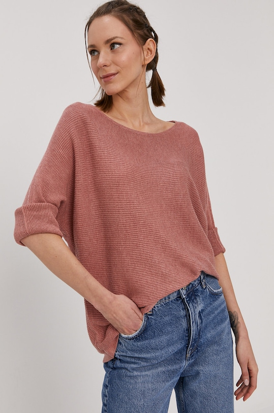 Vero Moda - Sweter okrągły różowy 10210570