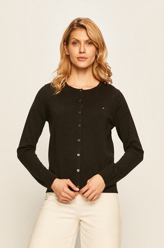 Tommy Hilfiger - Cardigan uni negru WW0WW22047.NOS