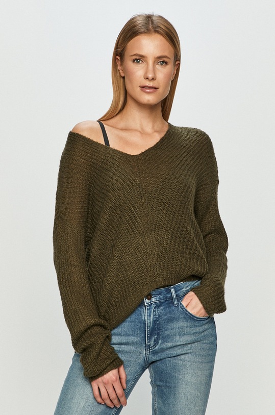 Sveter Jacqueline de Yong okrúhly zelená 15208245