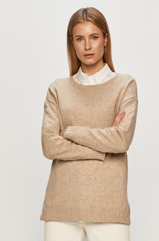 Vila - Sveter okrúhly béžová 14056511