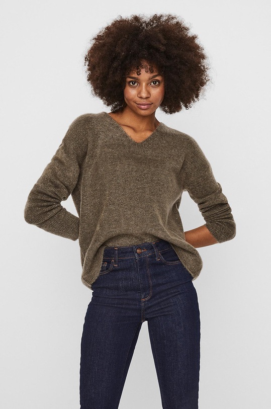 Vero Moda - Sveter V výstrih zelená 10233357