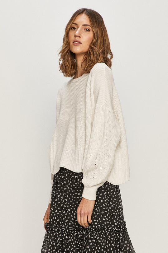 Only - Sveter okrúhly biela 15168889