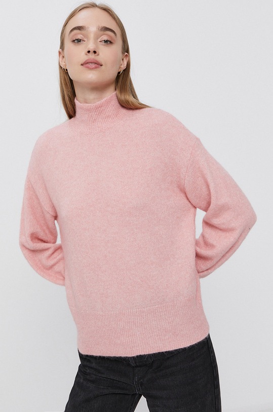 Y.A.S Sweter półgolf różowy 26023572