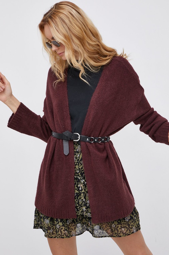 Jacqueline de Yong - Kardigán tenká burgundské 15207835