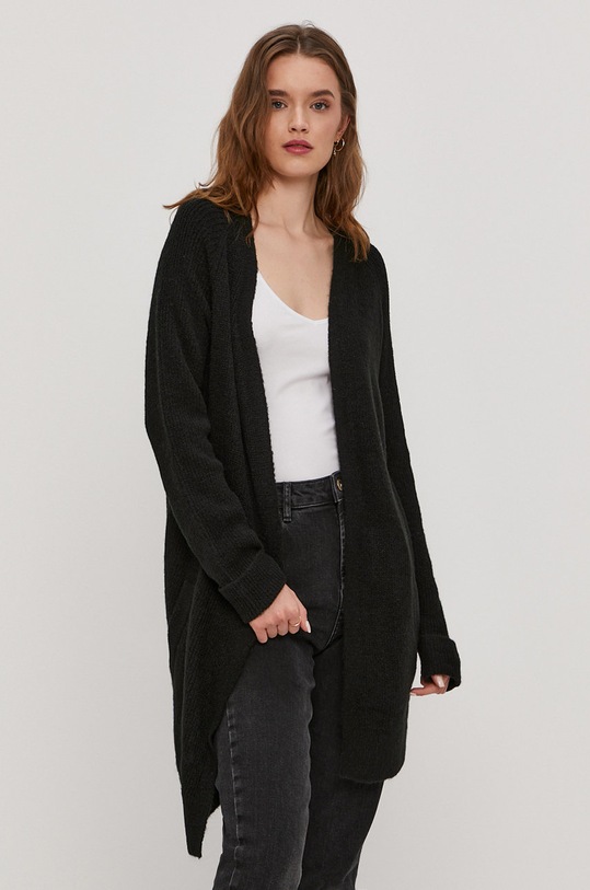 Pieces Kardigan z domieszką wełny czarny 17098266