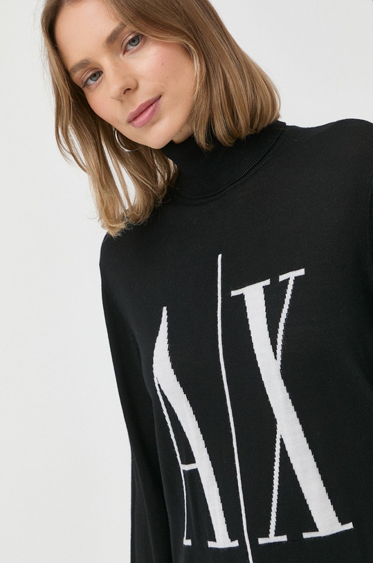 Armani Exchange gyapjú pulóver fekete 8NYM7B.YMH4Z.NOS