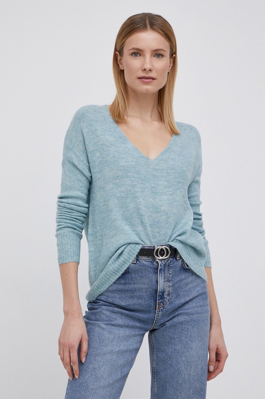 Svetr JDY V výstřih tyrkysová 15207823.Tourmaline
