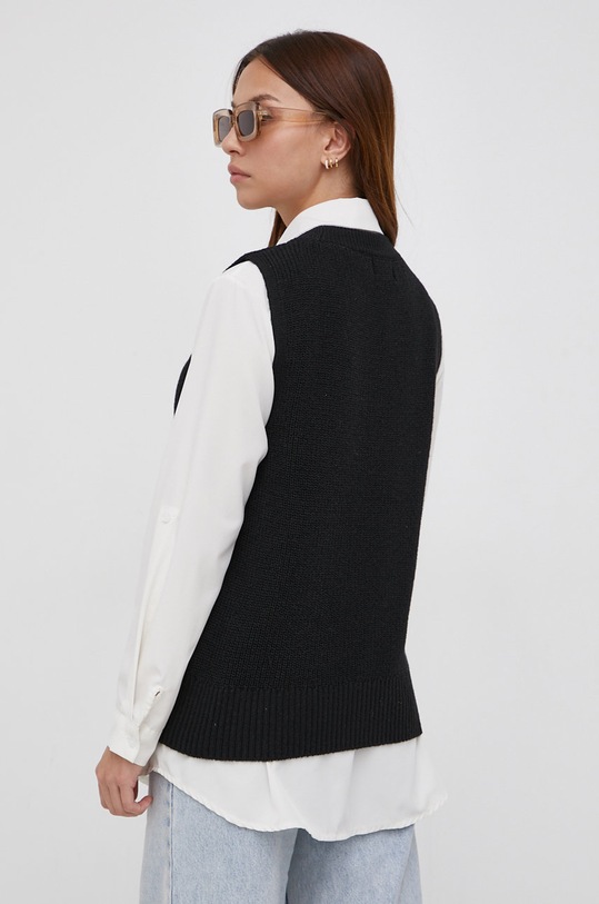 Only Kamizelka z domieszką wełny 15220032.Black czarny AA00