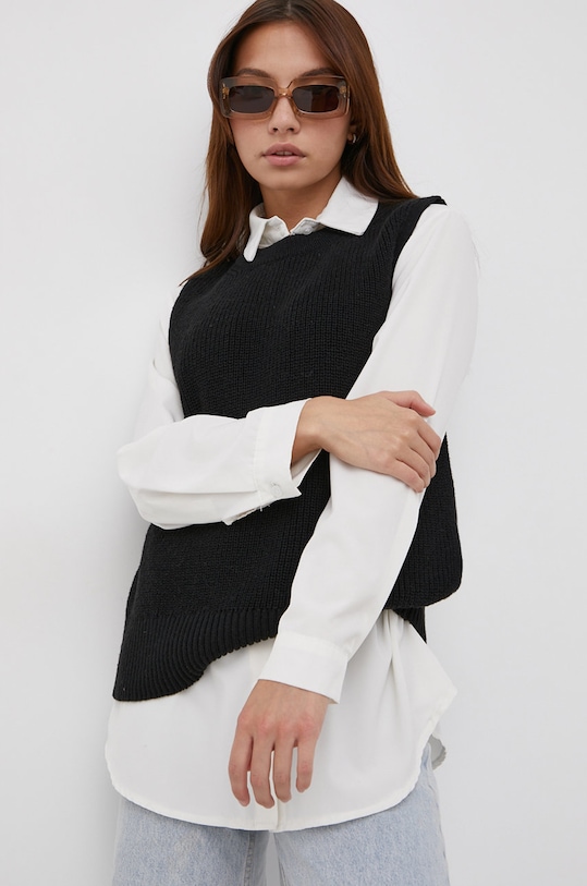 Odzież Only Kamizelka z domieszką wełny 15220032.Black czarny