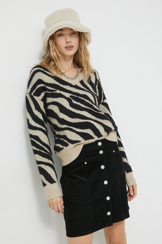 Vila sweter pozostałe beżowy 14076461.NaturalMel