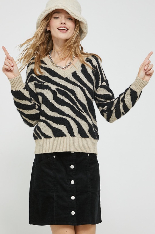 Vila sweter beżowy 14076461.NaturalMel