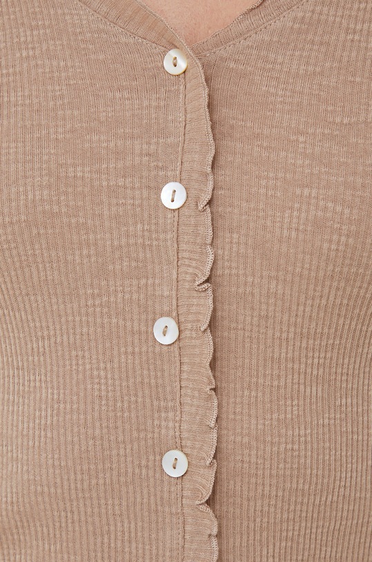 Vero Moda longsleeve bawełniany beżowy 10268919.SilverMink