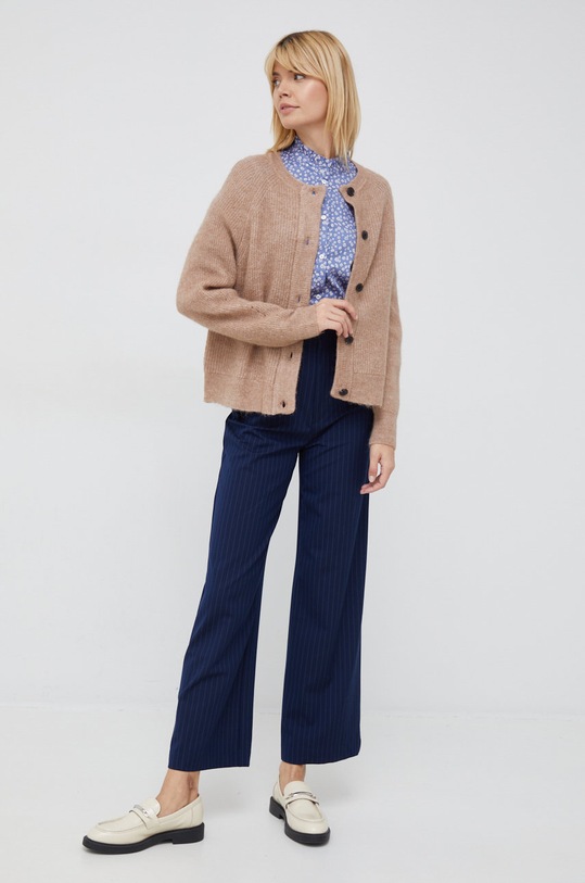 Шерстяной кардиган Selected Femme 16074481.Amphora коричневый AA00