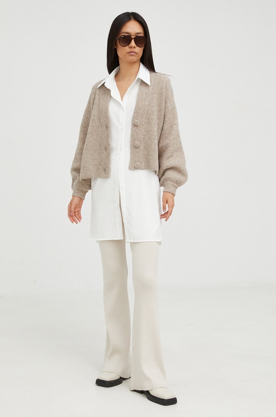 Gestuz kardigan wełniany 10905933.NOOS beżowy AA00