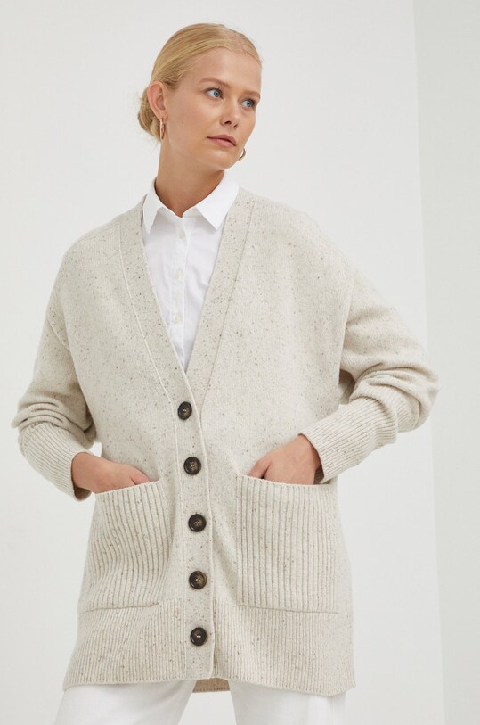 Marc O'Polo cardigan din lana grosime medie bej M09608661351